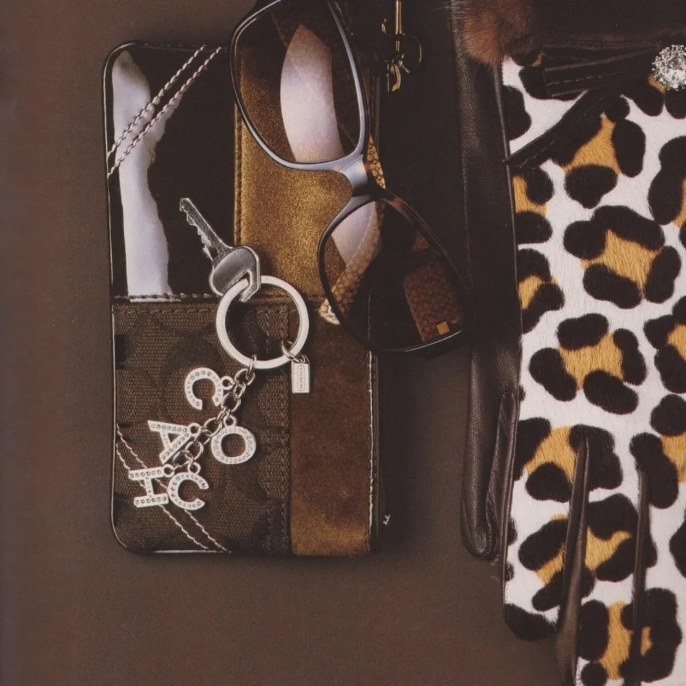Coach Silver Crystal 'COACH' Letter Keychain